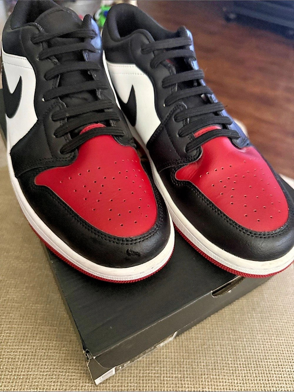 Nike Air Jordan 1 Low Sneakers Black & Red US 12